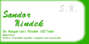 sandor mindek business card